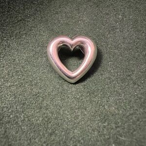 James Avery Heavy Sterling Silver Open Puffed Heart Slider Pendant for Cord